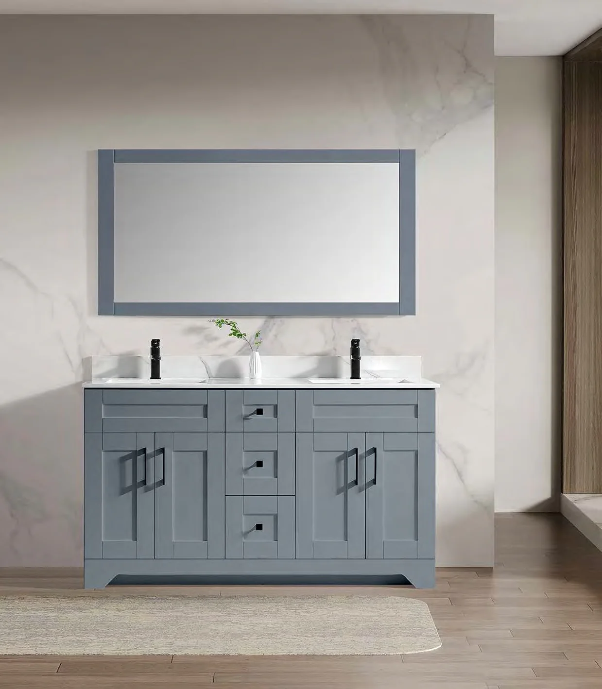 GOGO 6230 Blauer Doppelboden Badezimmerschrank