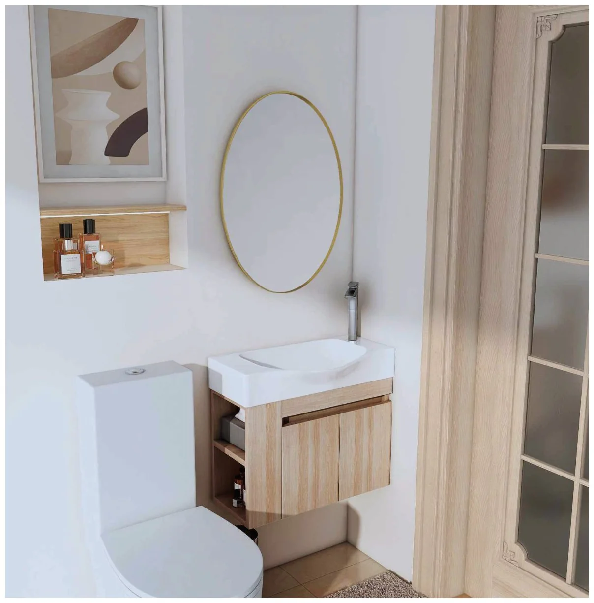 GOGO 6214 Wall-Mounted Bathroom Vanity 6214