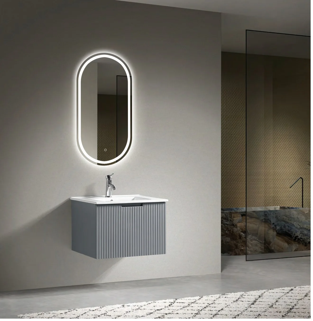 GOGO 6221 Wall-Mounted Bathroom Vanity 6221
