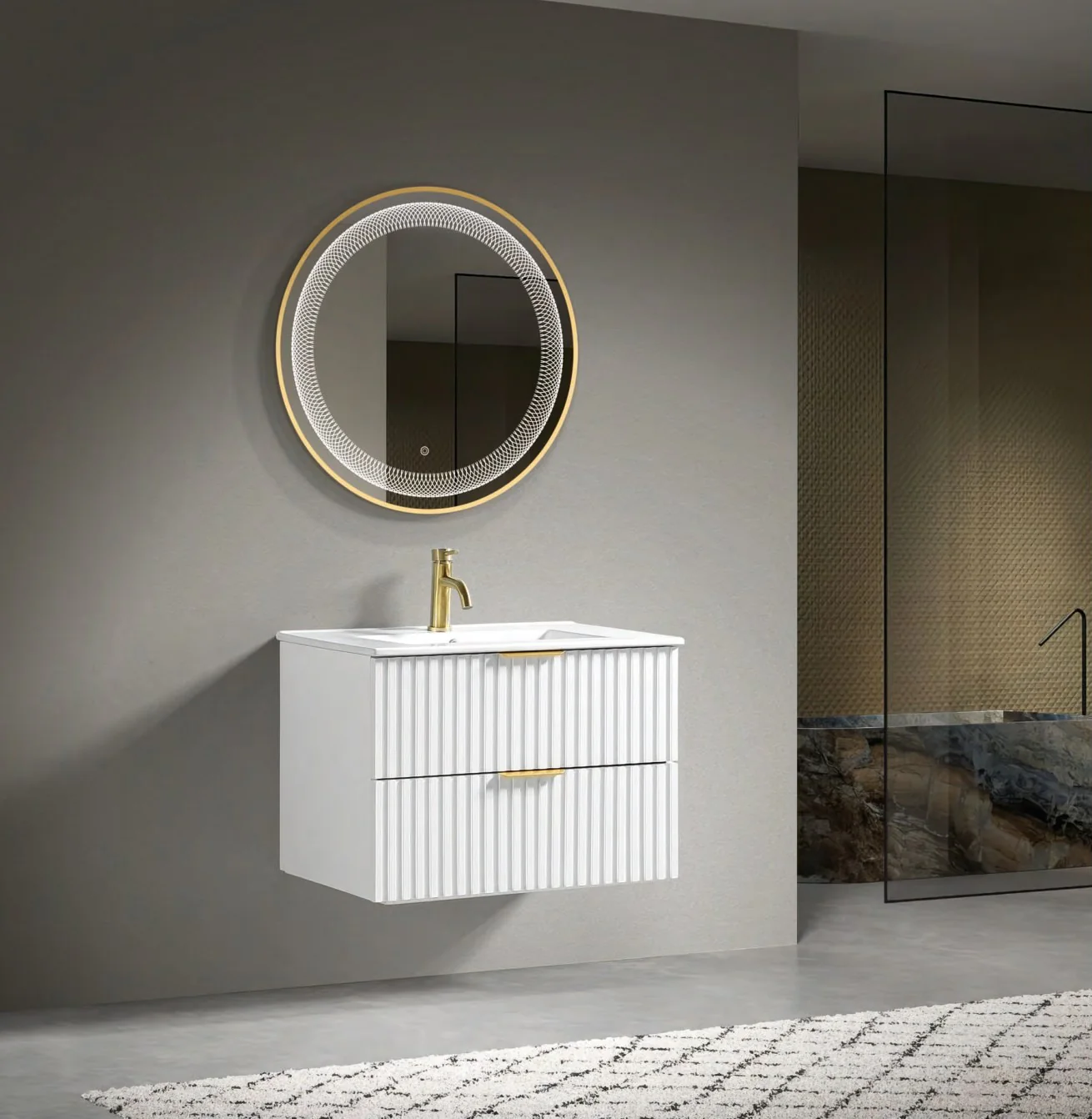 GOGO 6222 Wall-Mounted Bathroom Vanity 6222