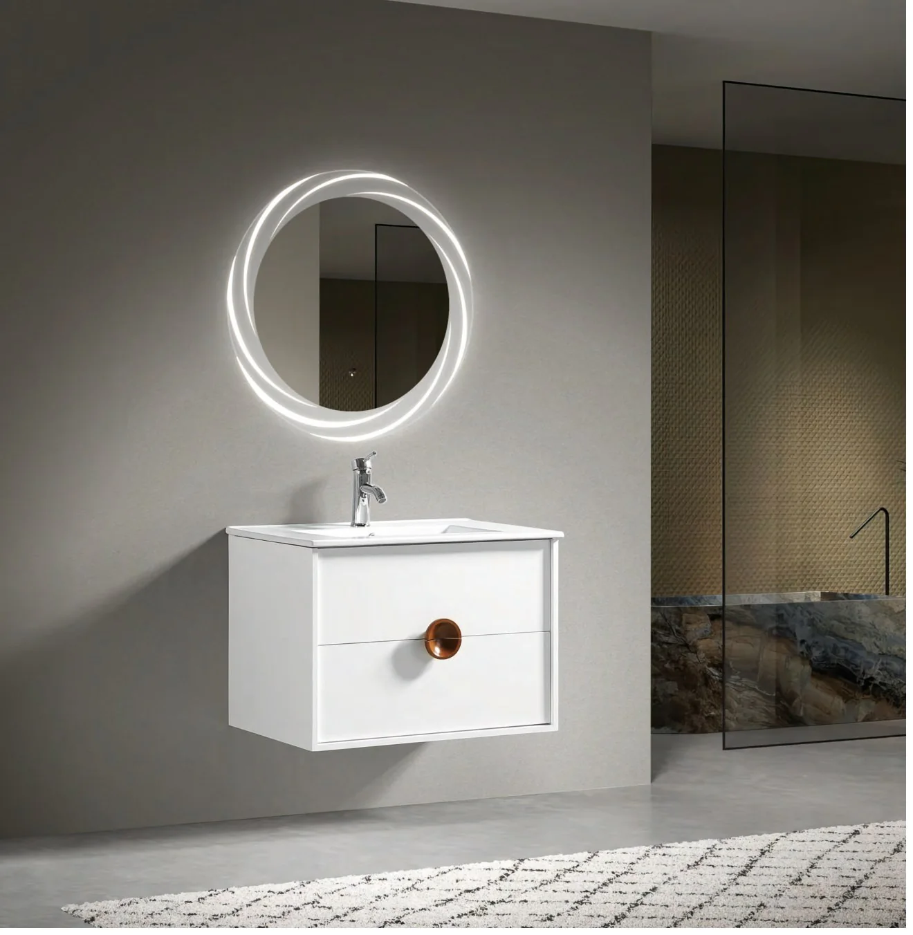 GOGO 6225 Wall-Mounted Bathroom Vanity 6225